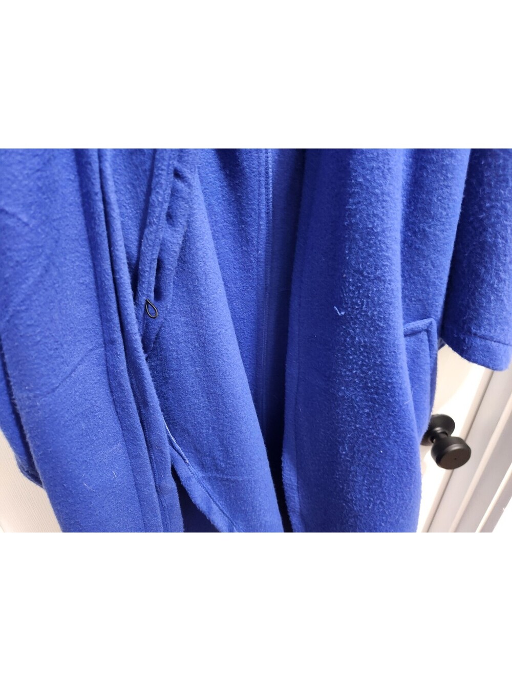 Northern Style Women's Blue Fleece Polyester Robe Collared Button Front One Size - Picture 5 of 7